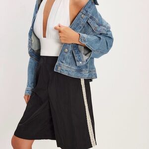 KkCo Scoria Nylon Track Shorts w/Crochet detail - Onyx